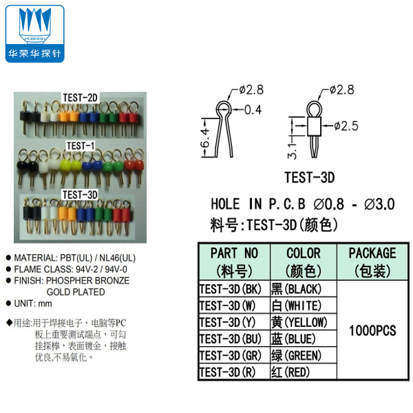 治具配件——測試點